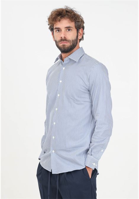 Camicia a manica lunga bianca da uomo con fantasia a righe blu SELECTED HOMME | 16092939True Navy